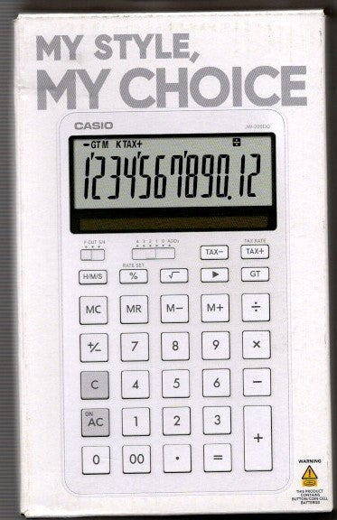 Casio JW-200DQ Stylish and Colourful 12-Digit Compact Desktop Tax Calculator(white)
