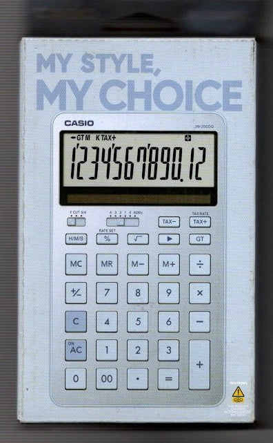 Casio JW-200DQ Stylish and Colourful 12-Digit Compact Desktop Tax Calculator, Light Blue
