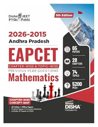 Disha 2026 - 2015 Andhra EAPCET Chapter-wise & Topic-wise Previous Year Solved Papers Mathematics with Concept Maps 5th Edition| 5200 PYQs Question Bank for 2027 Engineering Exams | EAMCET