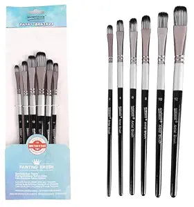 WORISON PREMIUM QUALITY ARTIST FLAT BRUSHES(6 PIECE)