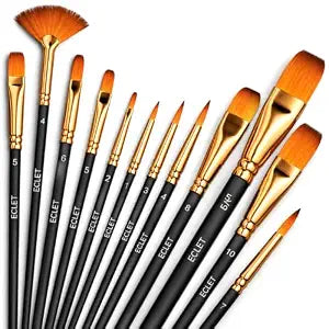WORISON PREMIUM QUALITY ARTIST FLAT BRUSHES(12 PIECE)