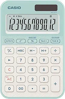 MS-20YC Stylish and Colourful 12-Digit Mini Desktop Tax Calculator, Light Green