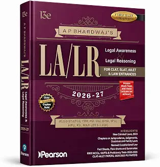 Pearson Legal Awareness & Legal Reasoning (LA/LR) 2026–27 for CLAT, SLAT, AILET |Also Useful for DU, BHU, IPU, HPU, KU & MAH (CET Law) Entrance Exams | CLAT & AILET 2026 and PU papers (2023–2025)