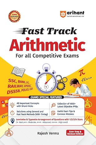 Arihant Fast Track Arithmetic | 4000+ MCQs & PYQs with Short Tricks, Fast Calculations & Level-Wise Practice | Useful for SSC, Banking, Railway, ... & CUET | Completely Revised Edition 2027
