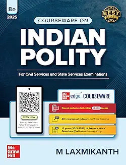Indian Polity Courseware (English), 8e by M Laxmikanth for UPSC 2026 | 40+ Conceptual Videos | Colour eBook | Solved 13 Years Prelims PYQs (2013-25) | 12 Years Main Exam Questions | Practice Questions