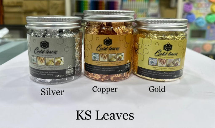 GOLD.SILVER.COPPER LEAVES(EACH ONE PIECE)