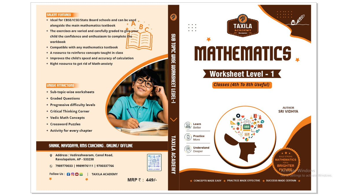 Taxila Mathematics Work Sheet Vol-1,2,3