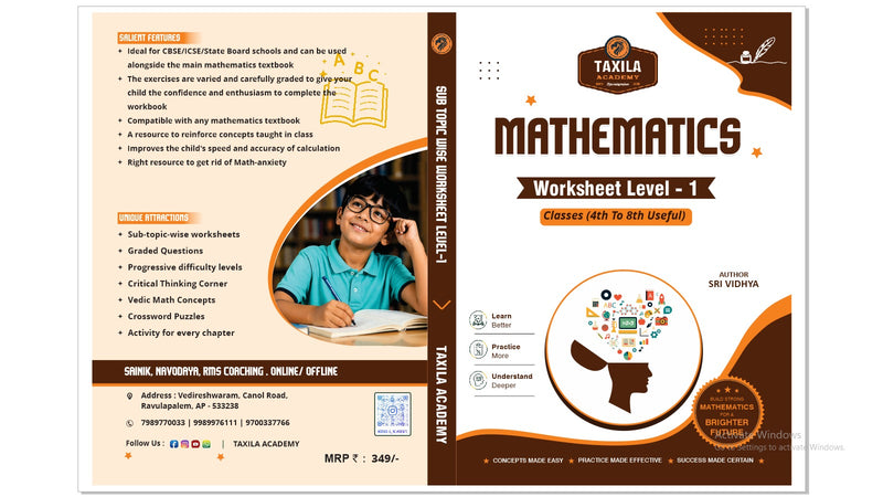Taxila Mathematics Work Sheet Vol-1,2,3  100%(ADVANCED BOOKING) DELIVERY IN 20 DAYS